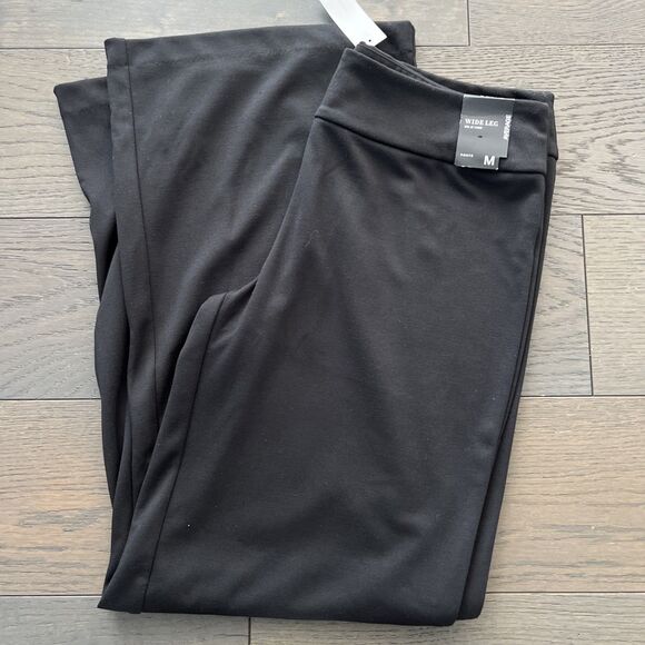 NWT NEW YORK & Co Pull On Black Wide Leg Pointe Pants Size Medium - Picture 5 of 7